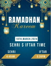 Sehri poster design Flyer (US Letter) template