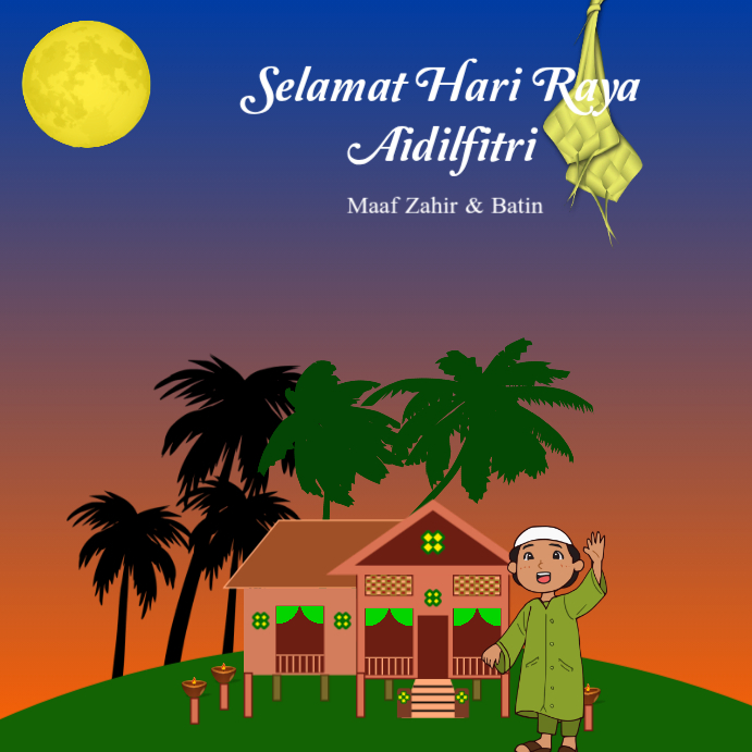 Selamat Hari Raya Aidilfitri Celebration Instagram Post Template ...