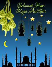 Selamat Hari Raya Aidilfitri Flyer (US Letter) template