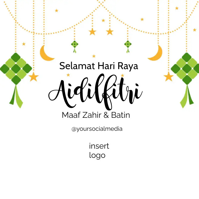 Selamat Hari Raya Aidilfitri Instagram-bericht template