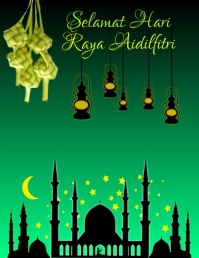 Selamat Hari Raya Aidilfitri Flyer (US Letter) template