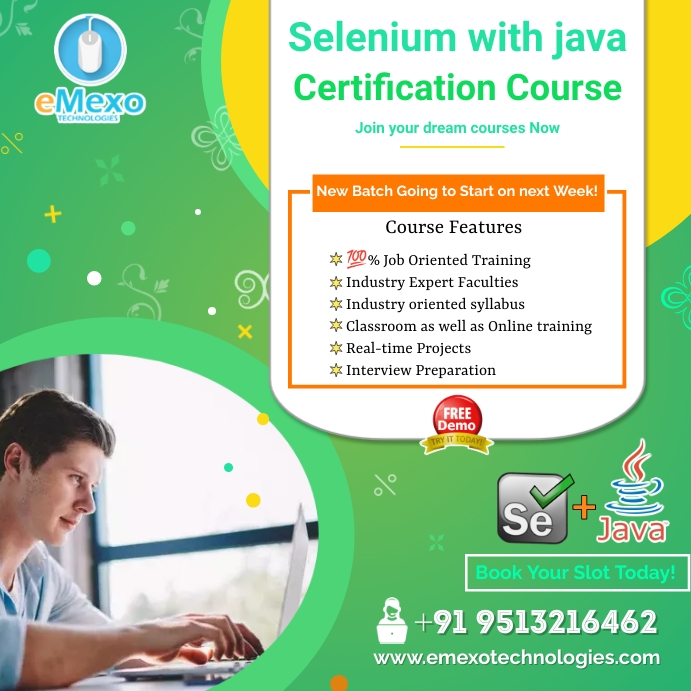 Copy of Selenium With Java New batch next week | PosterMyWall