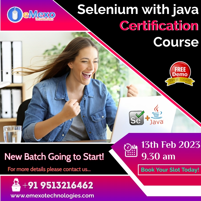 Copy of Selenium with Java New Batch start | PosterMyWall