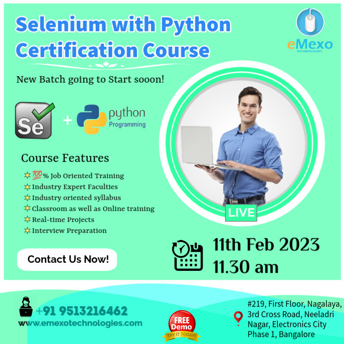Selenium With Python Certification Training C Template | PosterMyWall