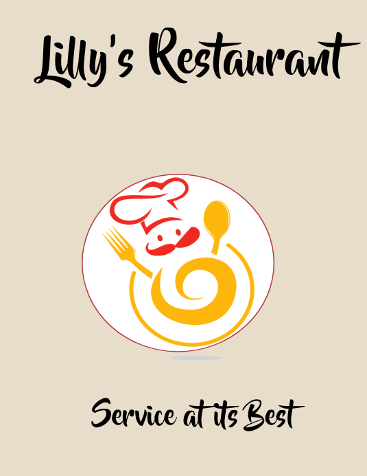 self branding, restaurant Ulotka (US Letter) template