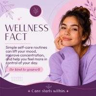 Wit Self-Care and Wellness โพสต์บน Instagram Template