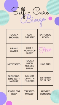 self care bingo, bingo, health, covid 19 Instagram Story template