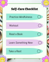 Self-care Checklist Poster/Wallboard template