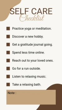 Self-care Checklist Template Affichage numérique (9:16)