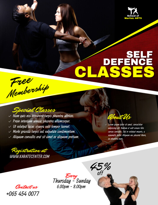 Self defence classes Template | PosterMyWall