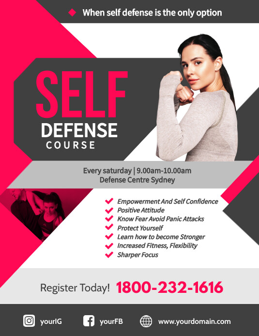 Self Defense Course Flyer Template PosterMyWall