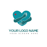 สีขาว self lov\care logo\hug\hand logo\heart logo Logo Template