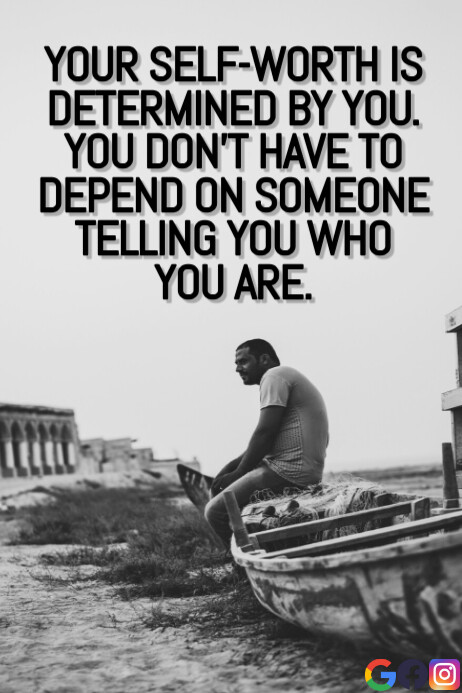 SELF-WORTH AND SOMEONE QUOTE TEMPLATE Poster