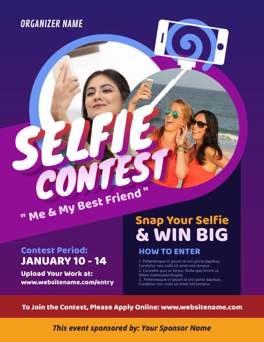 Selfie Contest Flyer Template PosterMyWall