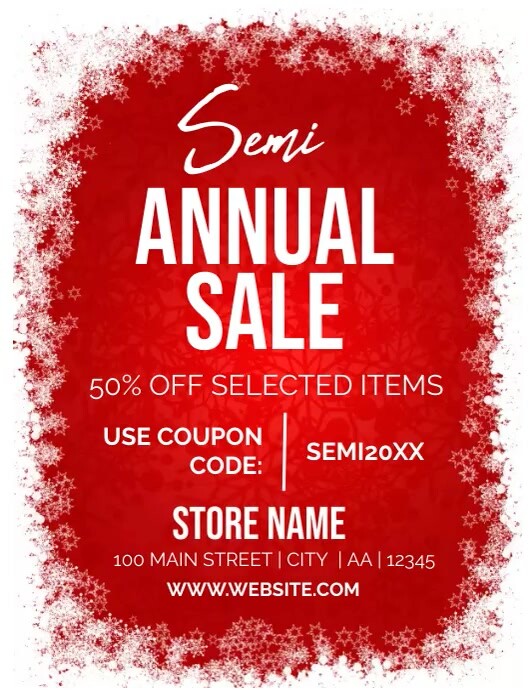 Semi Annual Winter Sale Flyer (US Letter) template