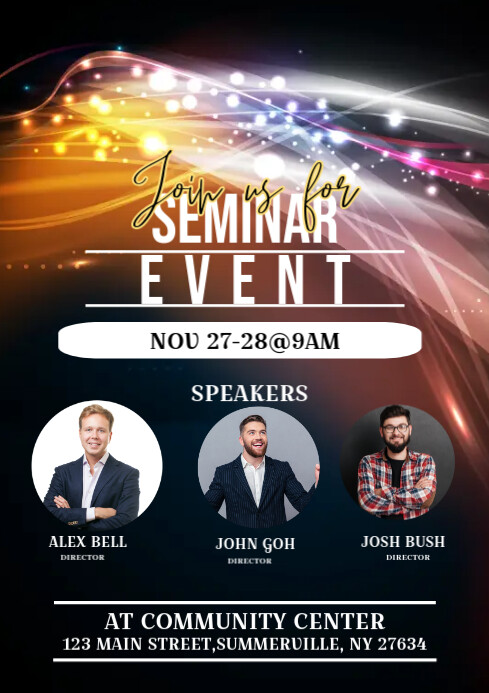 Seminar Event Program Example Seminar Event Flyer Template | PosterMyWall