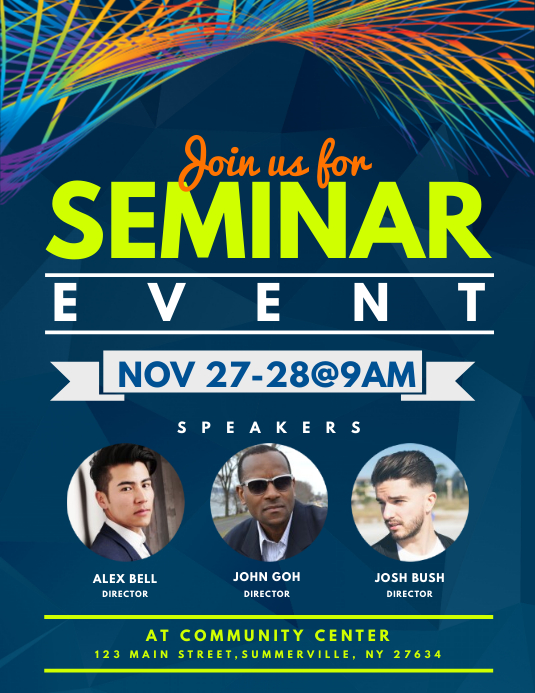 Seminar Event Flyer Iflaya (Incwadi ye-US) template