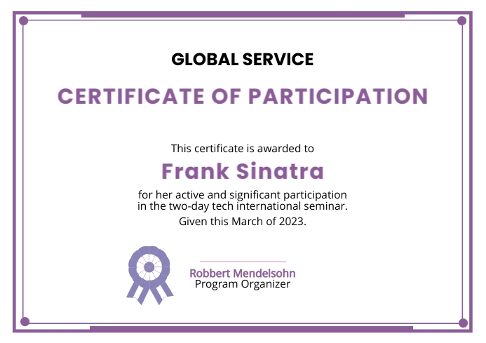 Seminar Workshop Certificate Of Participation Template PosterMyWall Seminar Workshop Certificate Of Participation Template PosterMyWall