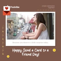Send a Card to a Friend Day Brown Flyer Instagram Post template