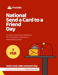 Send a Card to a Friend Day Red Flyer template