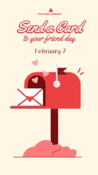 Send a Card to a Friend Day Vertical เรื่องราวบน Instagram template