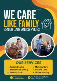 Senior Care A4 Flyer template