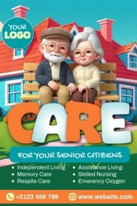 Senior Care Ads Poster template
