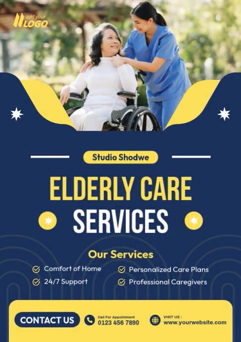 Senior Care Assisted living flyer A4 template