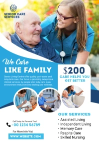 senior care assisted living flyer design A1 template