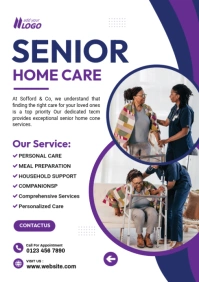 Senior Care Assisted living flyer A4 template