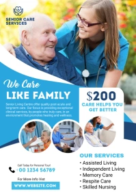 senior care assisted living flyer design A6 template
