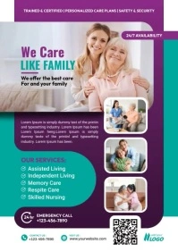 Senior Care Assisted living flyer A4 template