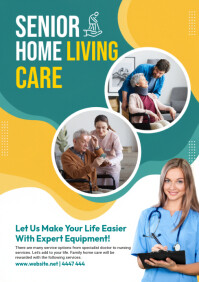senior care assisted living flyer design A4 template