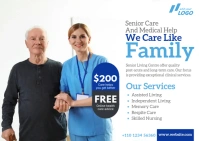 Senior Care Service Ad Postcard template