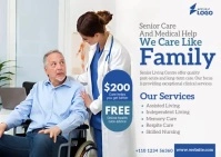 Senior Care Service Ad Postcard template
