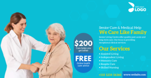 Senior Care Service Ad Изображение, которым поделились на Facebook template