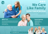 Senior Care Service Ad Postcard template