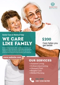Senior Care Service Flyer A1 template
