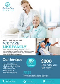 Senior Care Service Flyer A6 template