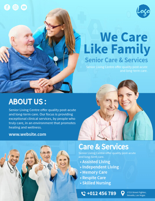 Senior Care Service Flyer Template Pamflet (VSA Brief)