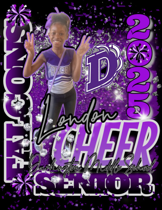 Senior cheer design Flyer (US Letter) template