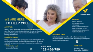 Niebieski senior citizens care video Twitter Post Template
