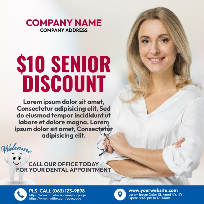 Senior Discount Dental Health Template PosterMyWall