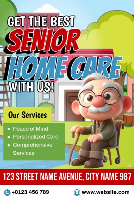 Senior Home Care Poster template