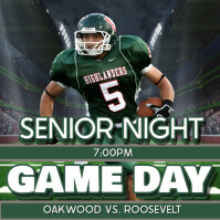 senior night game day american high school football flyer template instagram post