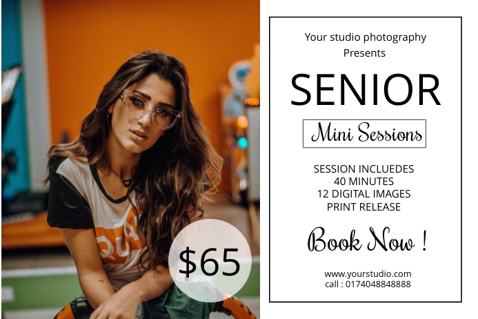 Senior Photography Mini Session Template | PosterMyWall