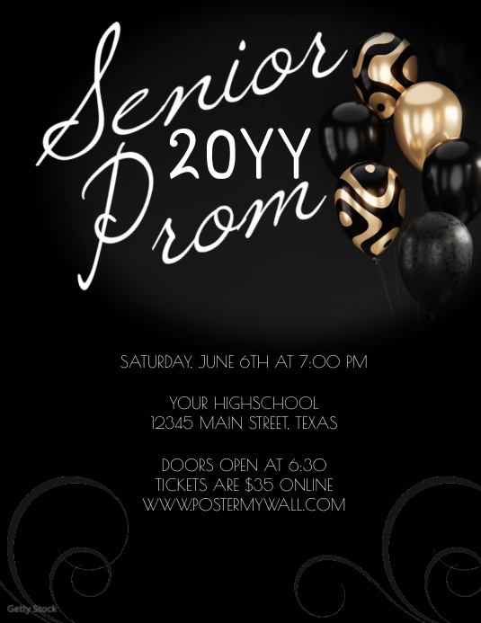 Copy of SENIOR PROM FLYER TEMPLATES | PosterMyWall