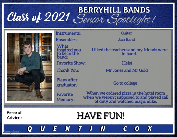 Senior Spotlight Quentin Cox Template PosterMyWall