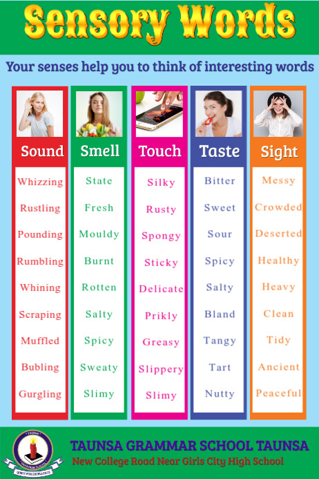 Sensory Words Template | PosterMyWall