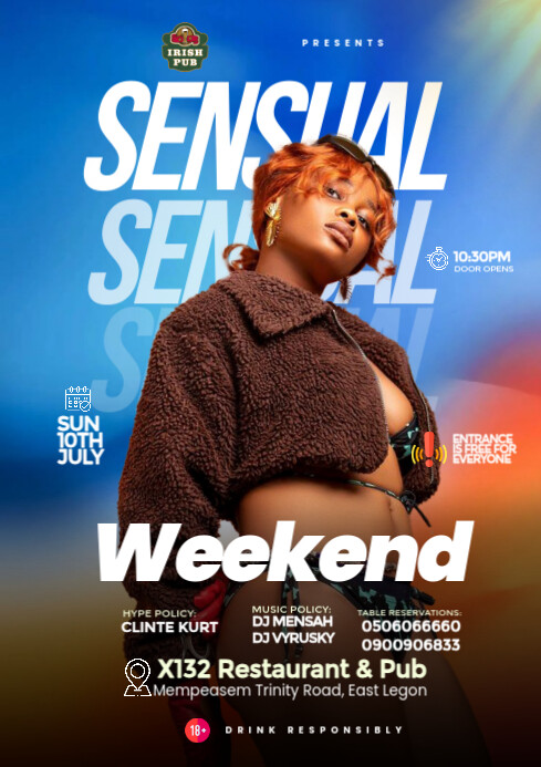 Sensual Party Design Template A4